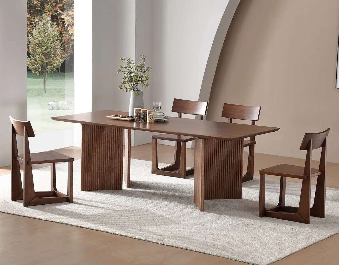 Solid Wood Dining Table — Fluted Legs in solid hardwood