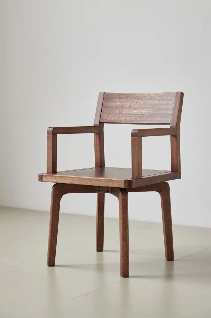 Solid Wood Swivel Armchair in solid hardwood